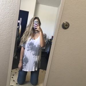 Grey and white tie dyed shirt from American Eagle